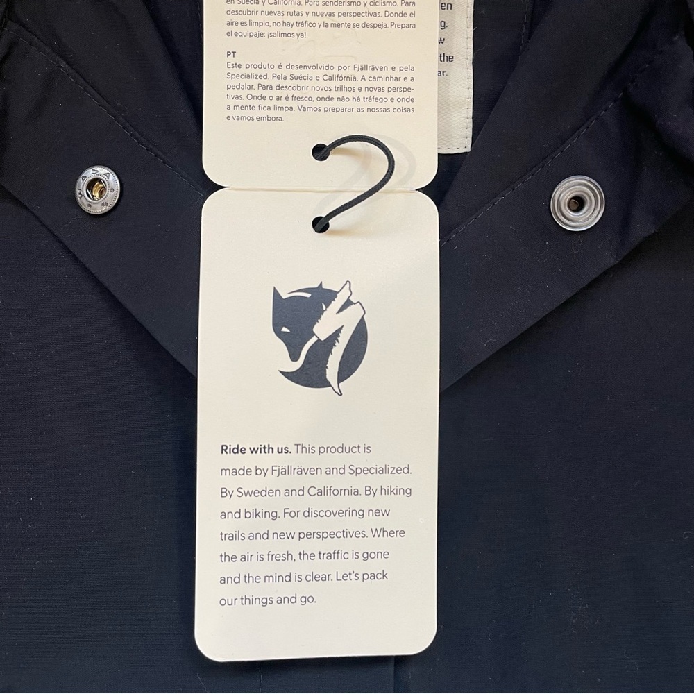 NWT Fjallraven x Specialized Black Button Up Wind Jacket Size S - Picture 7 of 9